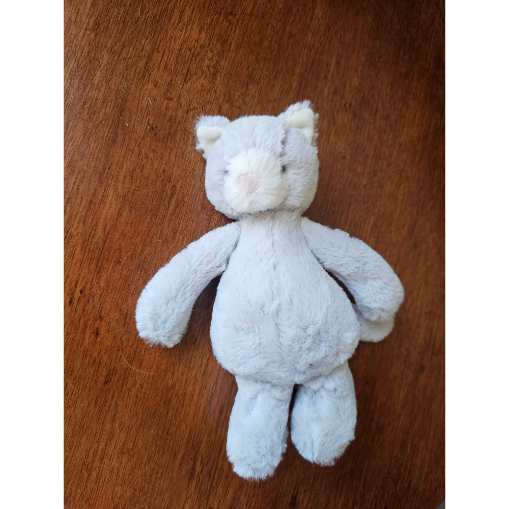 Jellycat Bashful Kitty Cat gray Small Plush Stuffed Animal Grey 7" 8"
